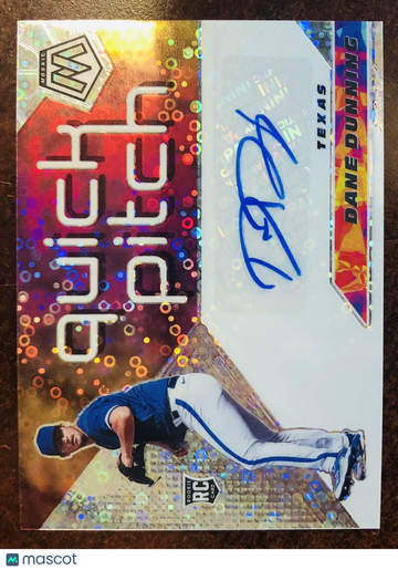 Dane Dunning 2021 Mosaic Baseball Quick Pitch Autographs #QPA-DD Texas Rangers