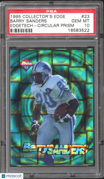 Barry Sanders 1995 Collector's Edge Edgetech Circular Prism PSA 10