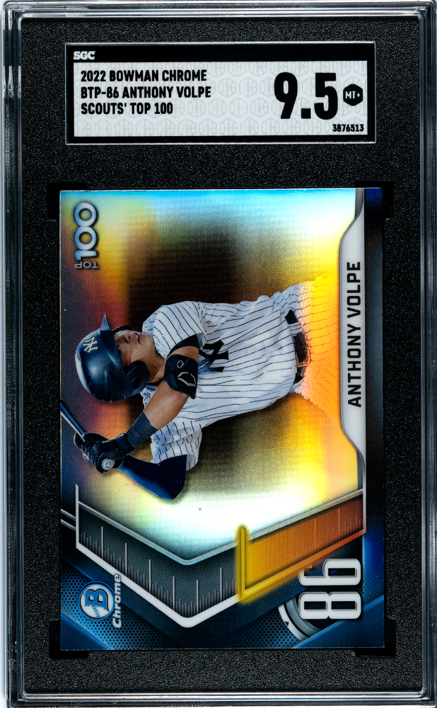 2022 Bowman Chrome Anthony Volpe #BTP-86 Scouts' Top 100 SGC 9.5