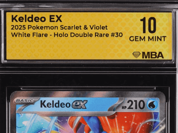 Graded 2025 Pokemon Scarlet & Violet White Flare Keldeo Holo Double Rare Trading Card MBA 10 #30