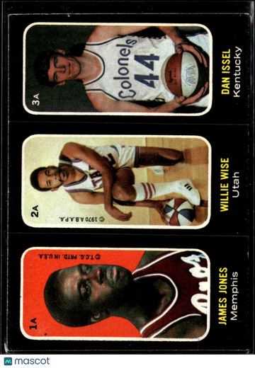 James Jones Dan Issel Willie Wise 1970 Topps ABA Posters Memphis Pros Kentucky Colonels Utah Stars