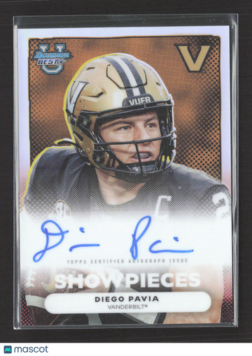 2025 Bowman University Best Showpieces Diego Pavia #BSA-DP Autograph Variation