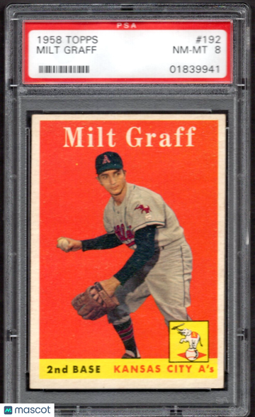 1958 Topps Milt Graff #192 PSA 8