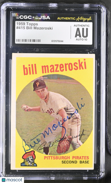 1959 Topps Bill Mazeroski #415 CGC Authentic JSA Auto 10