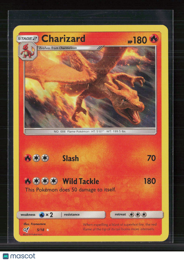 Pokemon 2019 Detective Pikachu Charizard Holo Rare Trading Card #5/18