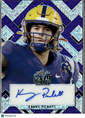 Kenny Pickett 2022 Leaf Metal Draft Auto Purple Mojo /10 Pittsburgh Panthers