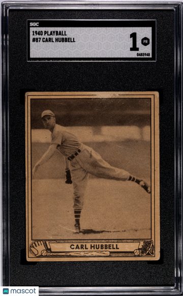 1940 Playball Carl Hubbell #87 SGC 1