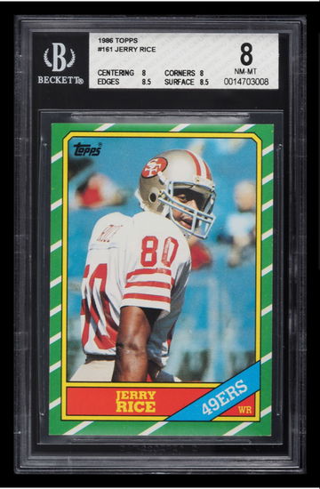 Jerry Rice Rookie 1986 Topps BGS 8