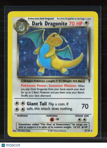 2002 Legendary Collection Dark Dragonite Holo Rare #5/110