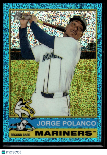 2025 Topps Heritage Jorge Polanco #97 Chrome Light Blue Sparkle Refractor