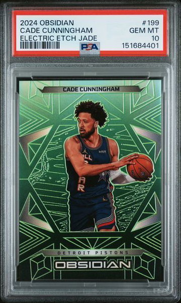 2024 Obsidian | Cade Cunningham | Electric Etch Jade | 3/25 | PSA 10 | Pop 1