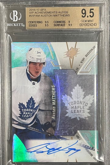 Auston Matthews 2016-17 SPx VIP Achievements Auto Rookie RC BGS 9.5