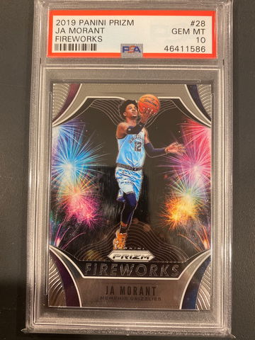 Ja Morant Prizm Fireworks PSA 10