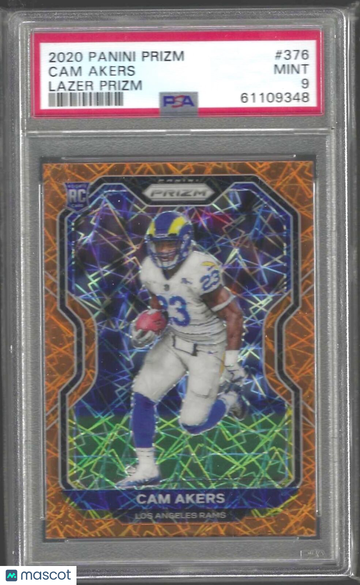 2020 Panini Prizm Cam Akers #376 Lazer PSA 9