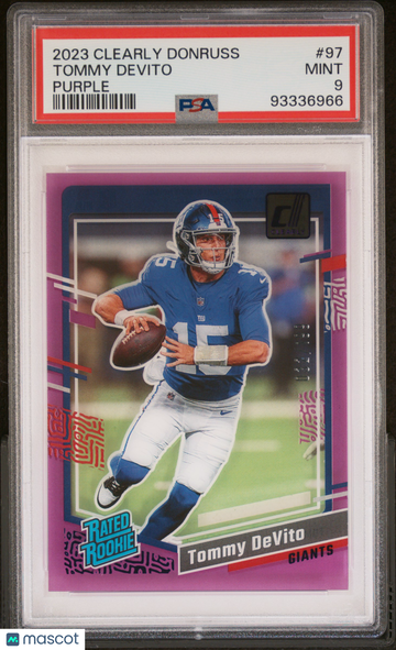 2023 Panini Clearly Donruss Tommy Devito #97 Purple PSA 9