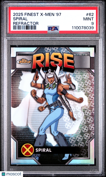 2025 Topps Finest X-Men '97 Spiral #62 PSA 9