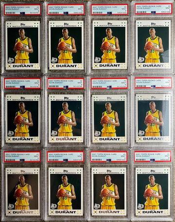 Kevin Durant 2007 Topps White Rookie pSA 9 Mint Lot of 12