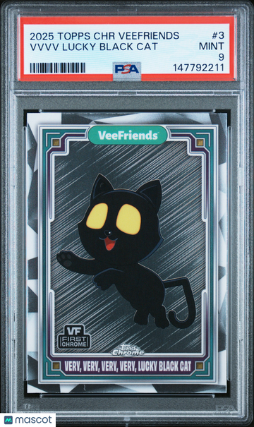2025 Topps Chrome Veefriends Vvvv Lucky Black Cat #3 PSA 9