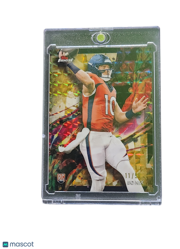 2024 Topps Finest Bo Nix #63 Gold Prizm /50 RC