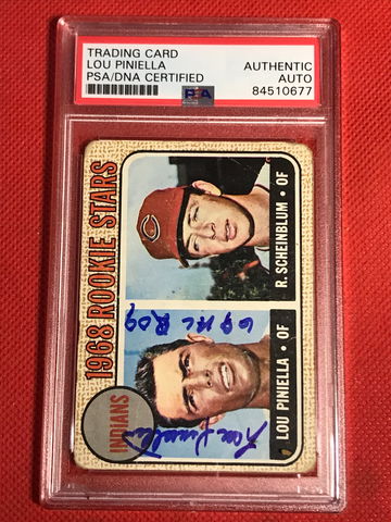Lou Piniella RC Auto 1968 Indians PSA/DNA