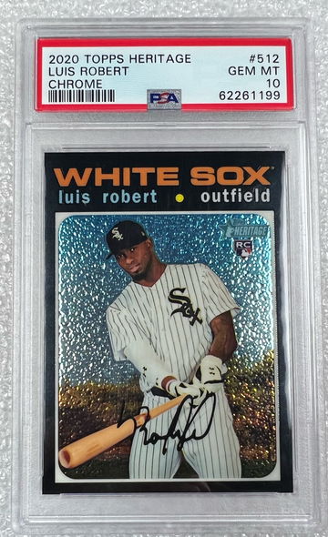 2020 Topps Heritage Chrome Luis Robert RC #298/999 High Numbers SP PSA 10 Gem Mint