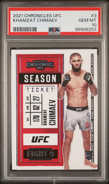 2021 Panini Chronicles UFC Contenders Season Ticket Khamzat Chimaev #3 PSA 10