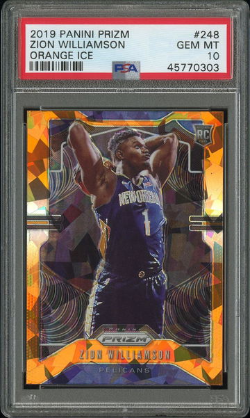2019 Panini Prizm Zion Williamson #248 ORANGE ICE PSA 10