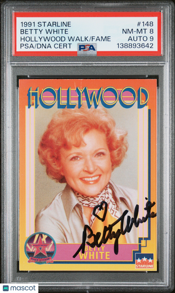 Betty White 1991 Starline Hollywood Walk Of Fame #148 PSA 8