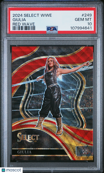 2024 Panini Select WWE Giulia #249 Red Wave /99 Rookie PSA 10