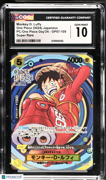 2024 One Piece PC: Day'24 Monkey D. Luffy Japanese CGC 10 #OP07-109
