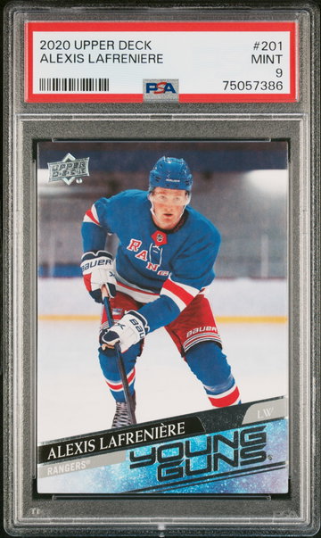 2020 Upper Deck Young Guns Alexis Lafreniere #201 PSA 9