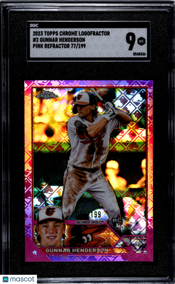 2023 Topps Chrome Logofractor Gunnar Henderson #2 Pink Refractor SGC 9