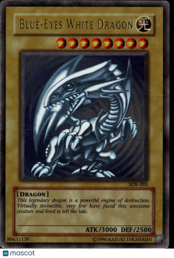 Blue-Eyes White Dragon 2002 Yu-Gi-Oh! Starter Deck Kaiba SDK-001 Unlimited Edition