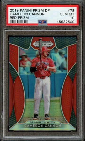 2019 Panini Prizm Draft Cameron Cannon Red Prizm PSA 10