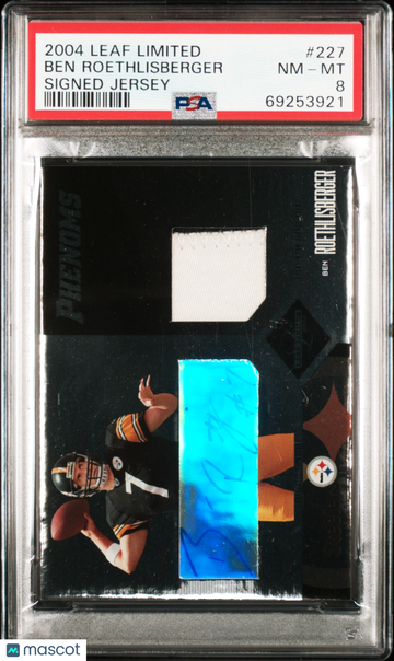 2004 Leaf Limited Ben Roethlisberger Signed Jersey Rookie Auto /150 PSA 8