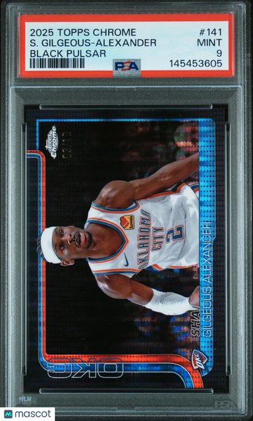 2025 Topps Chrome S. Gilgeous-Alexander #141 Black Pulsar 03/10 PSA 9