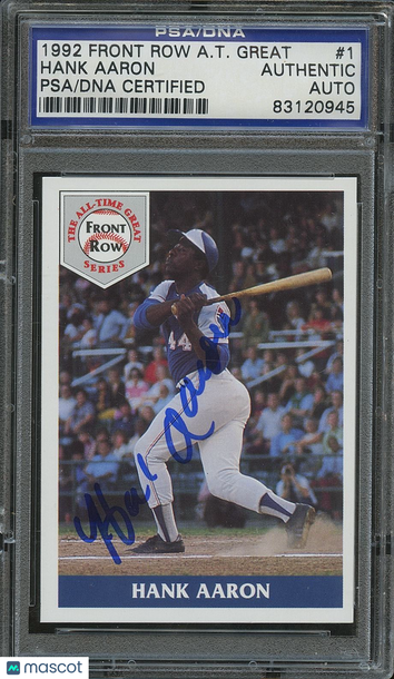 1992 Front Row Hank Aaron PSA A Auto A