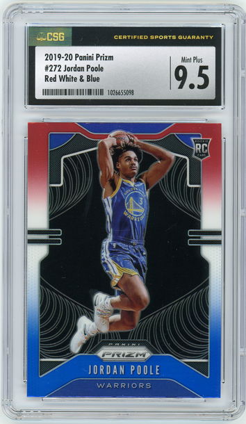 JORDAN POOLE 2019-20 Panini Prizm Red White & Blue Prizm Rc #272 CSG 9.5