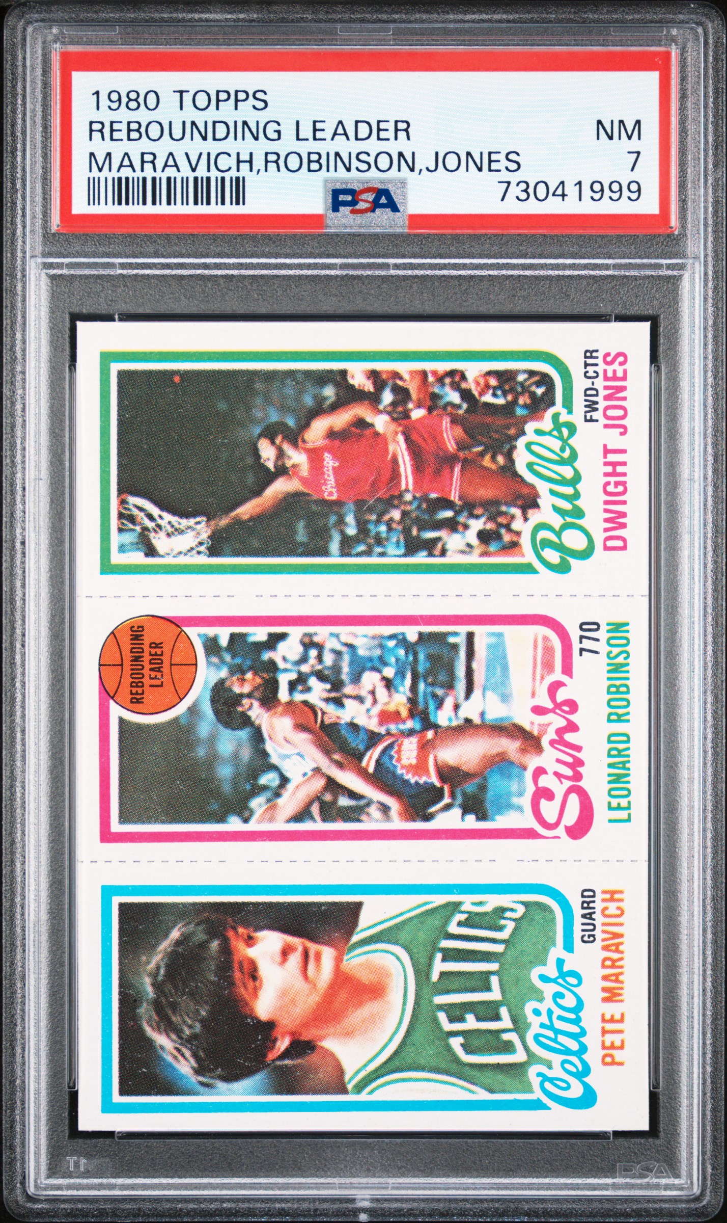 1980 Topps Rebounding Leader Pete Maravich Robinson Jones PSA 7