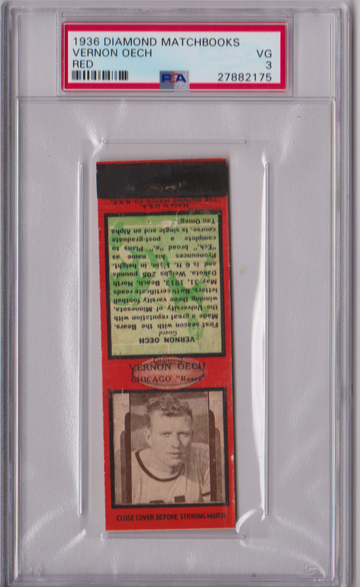 1936 Diamond Matchbooks Vernon Oech Red PSA 3 P1248