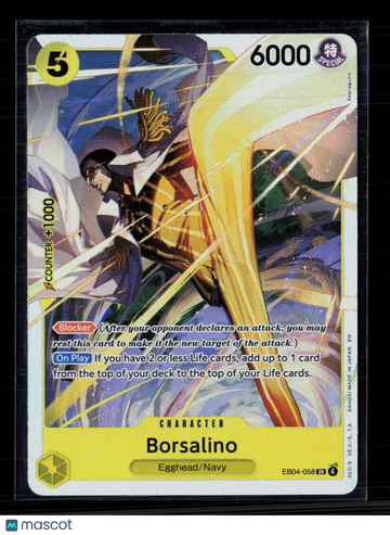 2024 One Piece Card Game Extra Booster Memorial Collection Borsalino Holo SR On Play Blocker