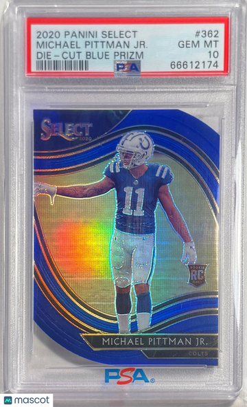 2020 Panini Select Michael Pittman JR. #362 Die Cut Blue Prizm PSA 10