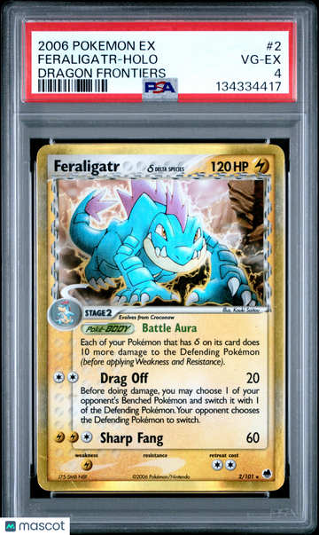 2006 Pokemon EX Dragon Frontiers Feraligatr Holo Dragon Frontiers PSA 4 #2