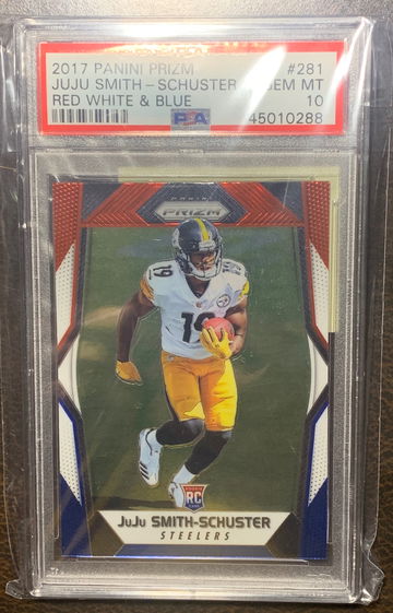 2017 Ju Ju Smith Schuster RWB Prizm Rookie PSA 10 Steelers Low Pop