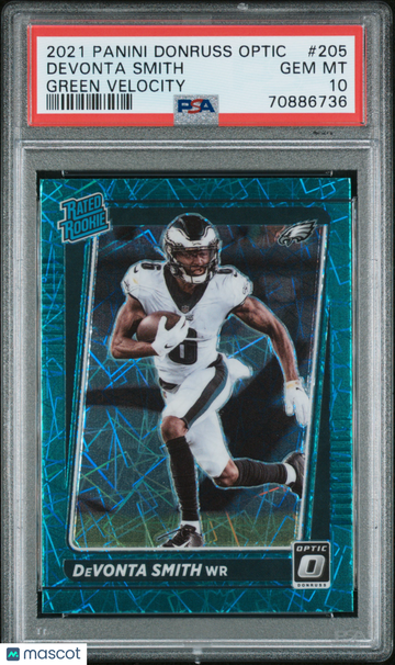 2021 Panini Donruss Optic Devonta Smith #205 Green Velocity Rookie PSA 10