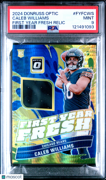 2024 Panini Donruss Optic First Year Fresh Relic Caleb Williams #FYFCWS PSA 9
