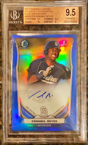Franmil Reyes 2014 Bowman Chrome Blue Refractor Auto BGS 9.5/10 