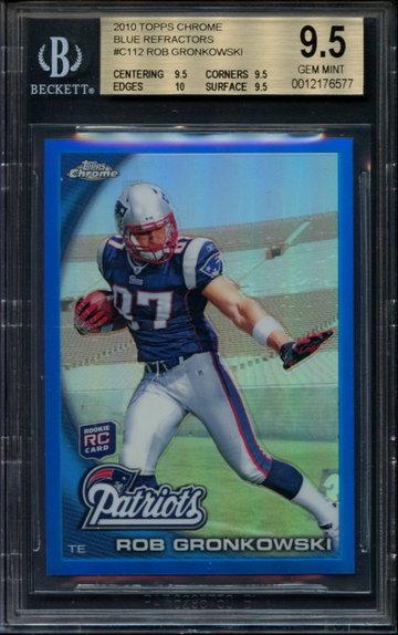 2010 Topps Chrome Rob Gronkowski Blue Refractor BGS Gem Mint 9.5