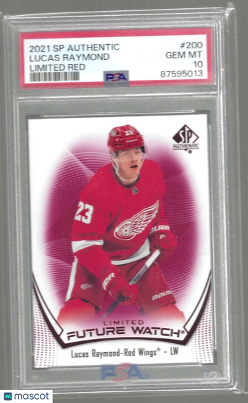 2021 SP Authentic Lucas Raymond #200 Limited Red PSA 10