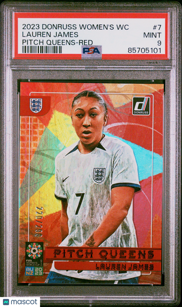 2023 Panini Donruss FIFA Women's World Cup Pitch Queens Lauren James #7 Red PSA 9